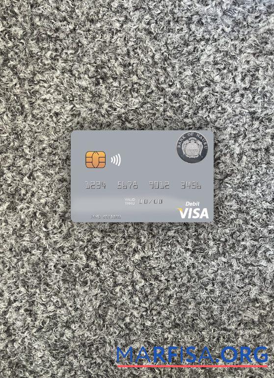 Downloadable Nauru Bank of Nauru visa debit card photolook front template